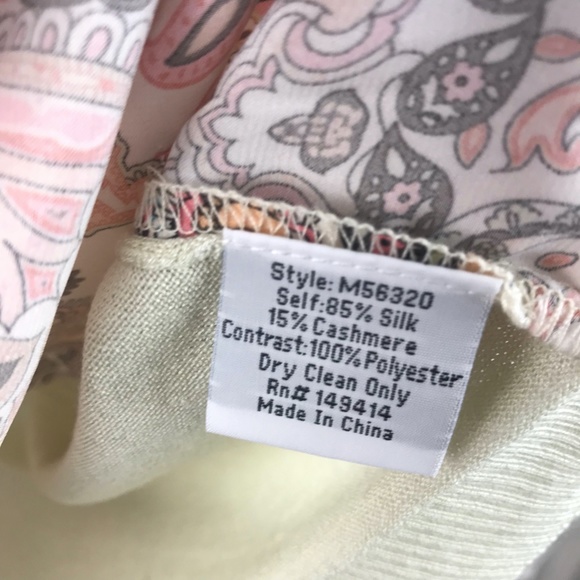 Johnny Was Elodie Scarf Pullover Top Cashmere Silk Large - Picture 4 of 5